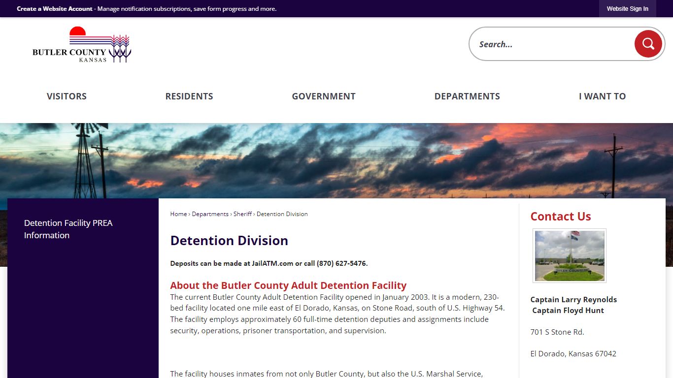 Detention Division | Butler County, KS - Official Website