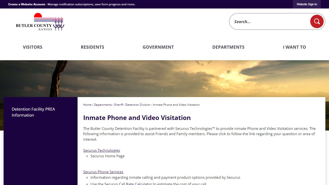 Inmate Phone and Video Visitation - Butler County, KS